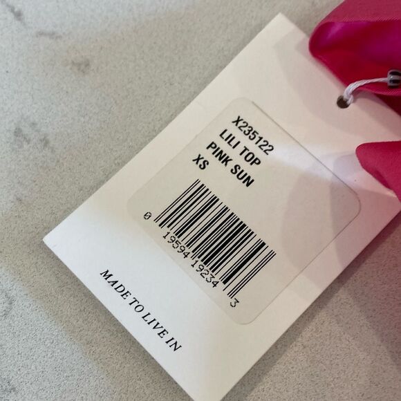 NEW XIRENA Lili Top Pink Sun Cropped Bubble Tank 100% Cotton Poplin Feminine XS - Picture 5 of 9